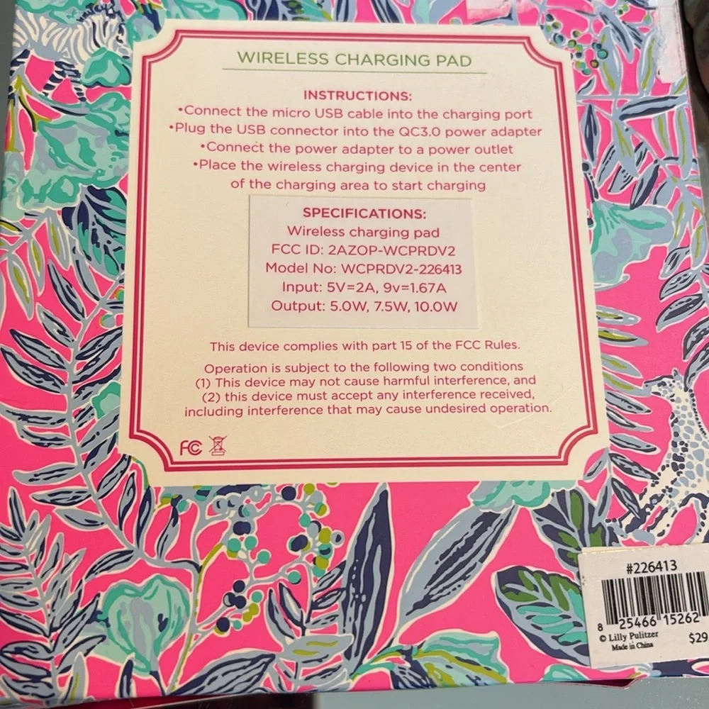 💙🦓Lilly Pulitzer Charging Pad 🦓Featured in Lil Earned Stripes🩷